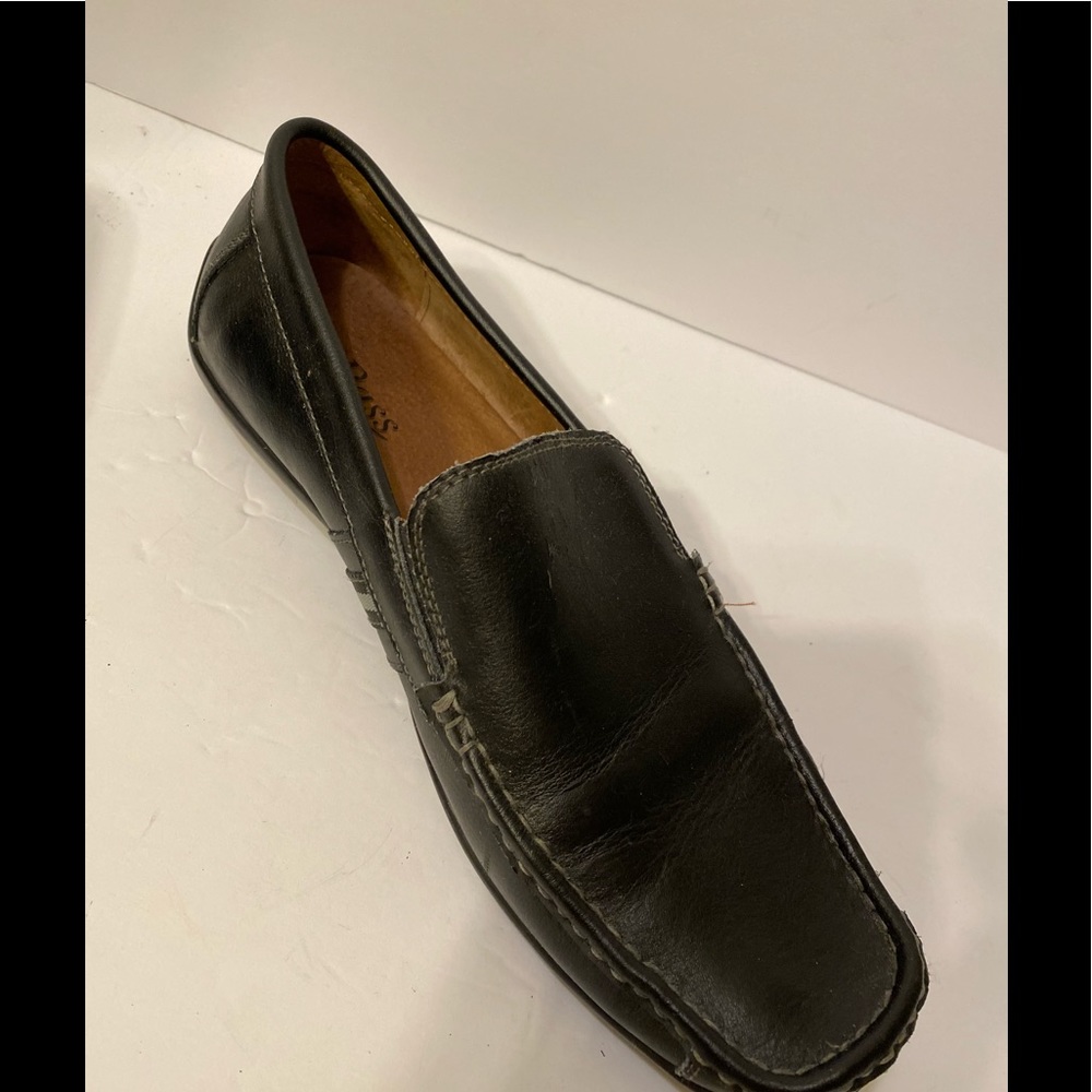 Bass - Mens (Conway) black slip on moccasin loafers, Size: 10.5